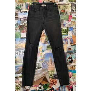 Black Sea Madewell 9 Mid Rise Raw Hem Skinny Jeans 26